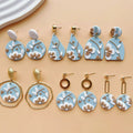 New Flower Earrings Girls Creative Design Handmade Polymer Clay Earrings Retro Geometric Earrings for Women