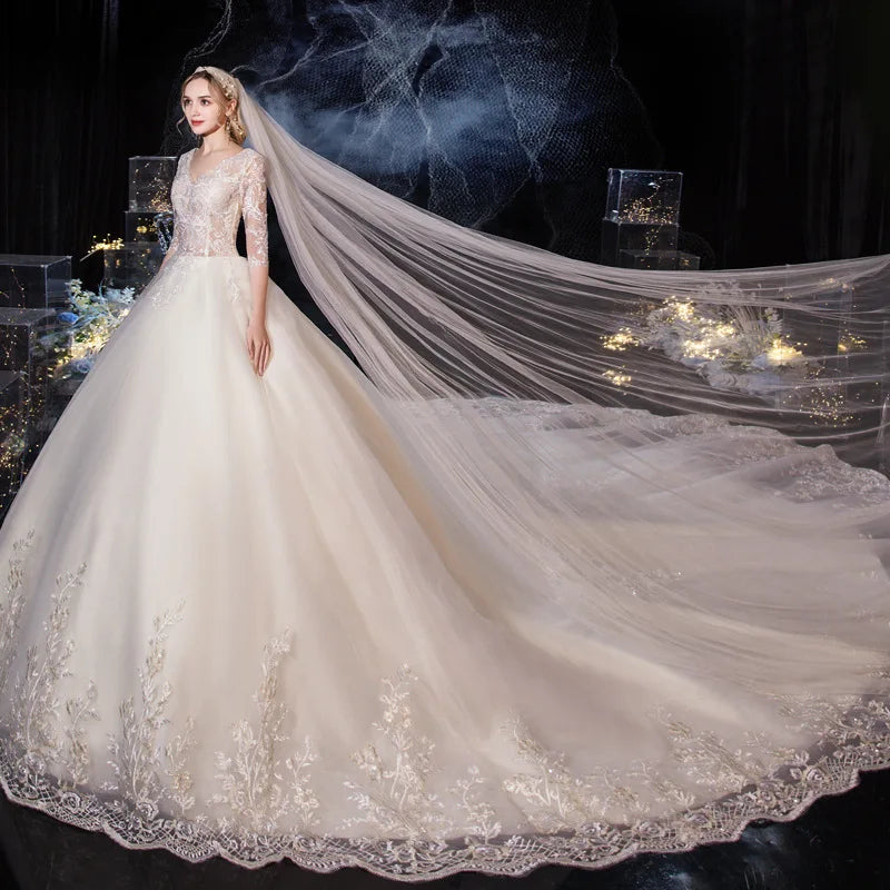 AL0992 Master Wedding Dress 2025 the New Bride Dream Luxury Tail Empire Line Gown With Heavily Beaded Wedding Dresses