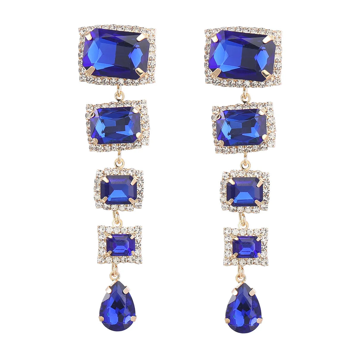 JL16900 Fashion Geometric Crystal Earrings Women Long Earrings Jewelry