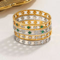 Trendy Classic HighEnd Kaleidoscope Clover Cutout Fashion Jewelry Exquisite Hollow Design Lucky Four Leaf Clover Bangle