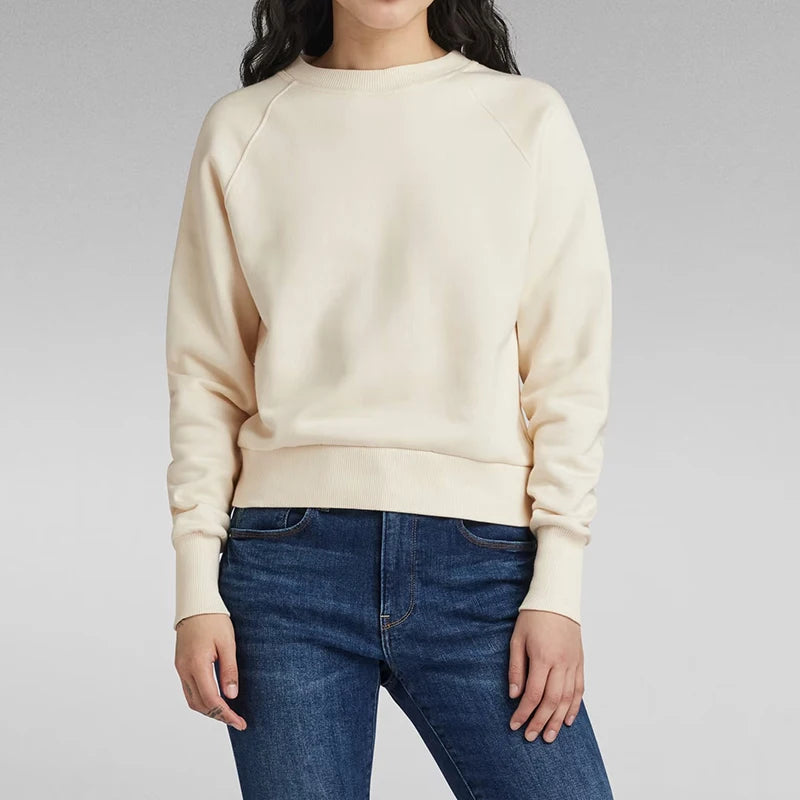 OEM ODM Custom Women's Oversized Crewneck Jogger Pullover Sweatshirts Embroidered Logo Wholesale Ribbing Collar Casual for Girls