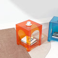 Modern Creative Small Acrylic Sofa Side Table Colorful Plastic Furniture for Bedroom Living Room Hotel Home Arch Locker Design