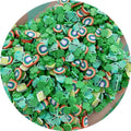 Green Saint Patrick Day Rainbow Hats Four Leaf Clover Clay Slices Mixed Sprinkles Supplies Slime Crafts Filling