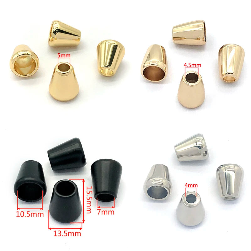 Factory Direct Zinc Alloy Engraved Custom Metal Rope Cord End Stopper