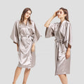 Silver Grey Women Silk Robes 16/19/22momme V-neck Organic Silk Nightgowns Bath Robes Sleepwear Night Dress