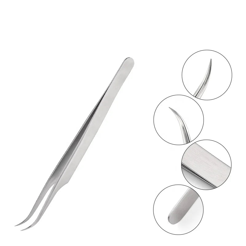 ELITER in Stock Supplier 40 Degree Tip Tweezer Eyelash Volumetweezer Eyelash Volume Extensible Tweezer Volume Eyelash Tweezers