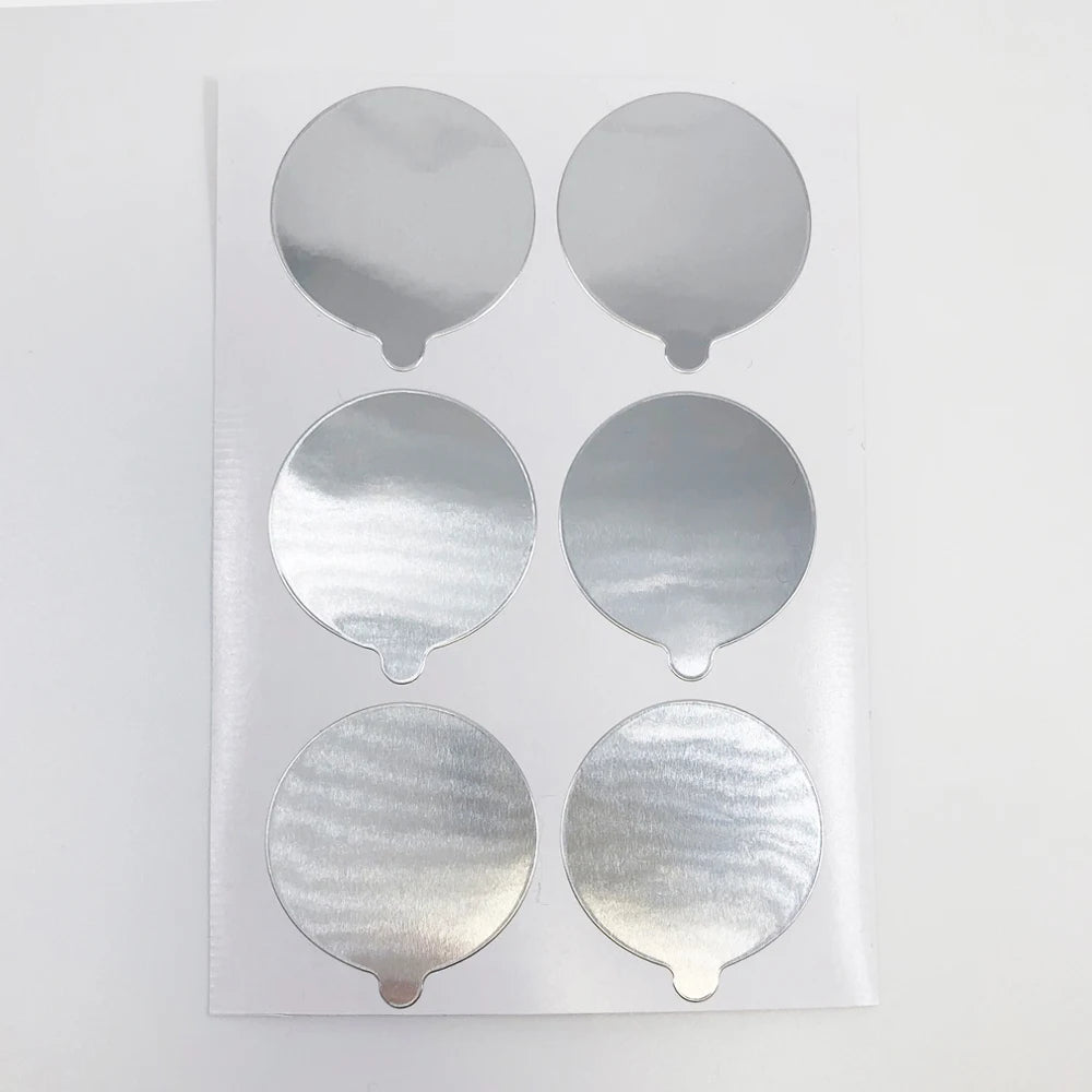 Silver Round Aluminum Foil Sealing Stickers Self-Adhesive Tape Bottle Toothpaste Facial Cleaner Tube Stoppers Safety Sealer Line