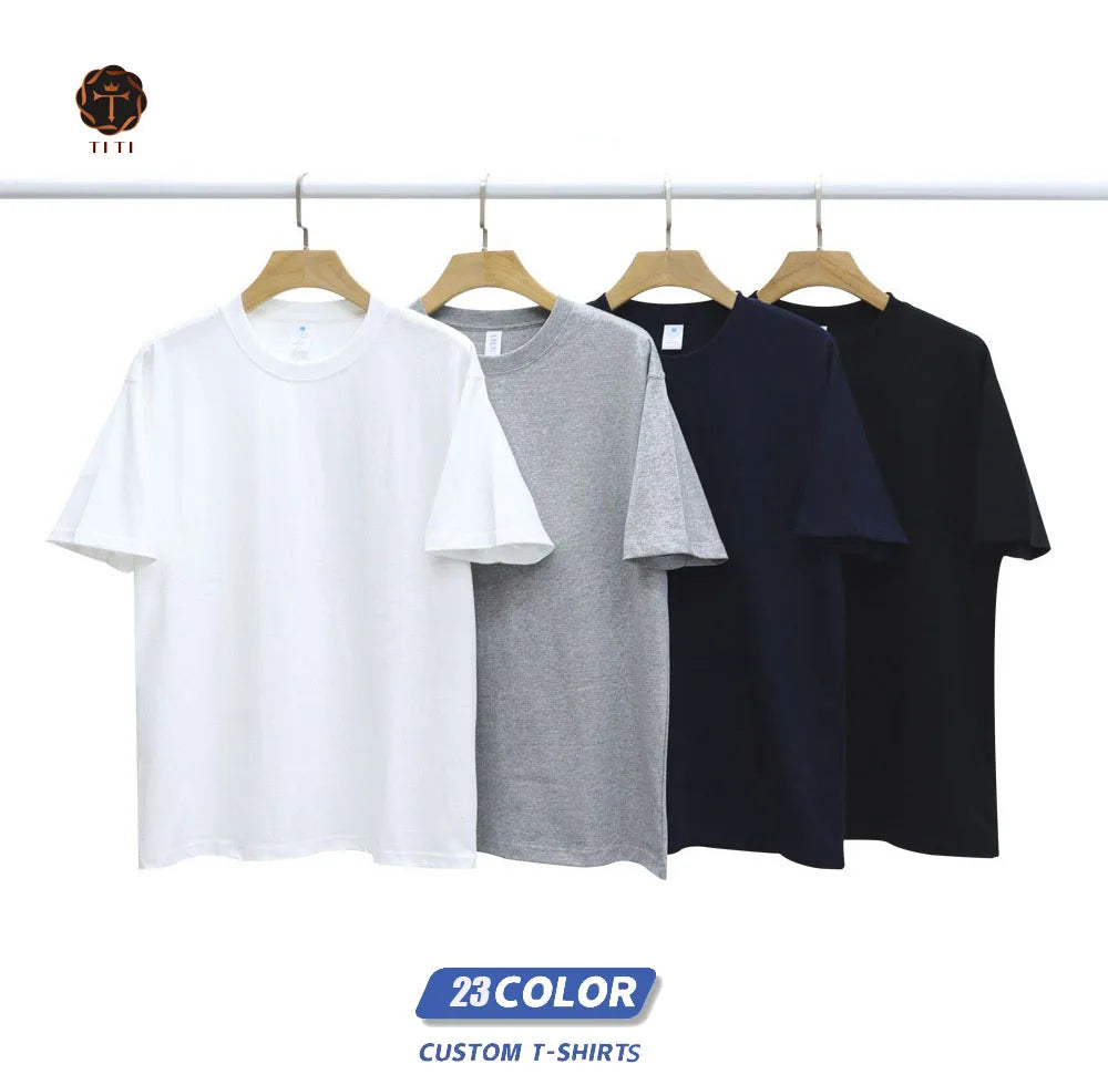 TITI Fast Custom 280gsm 300gsm 320gsm T-shirt Heavyweight 100% Cotton Oversized Fashion Drop Shoulder Man t Shirt