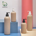 500ml Eco-Friendly Wheat Straw Bottle Degradable Plastic for Lotion Shampoo Bath Care Face Cream (Pump Sprayer) Screen Printing