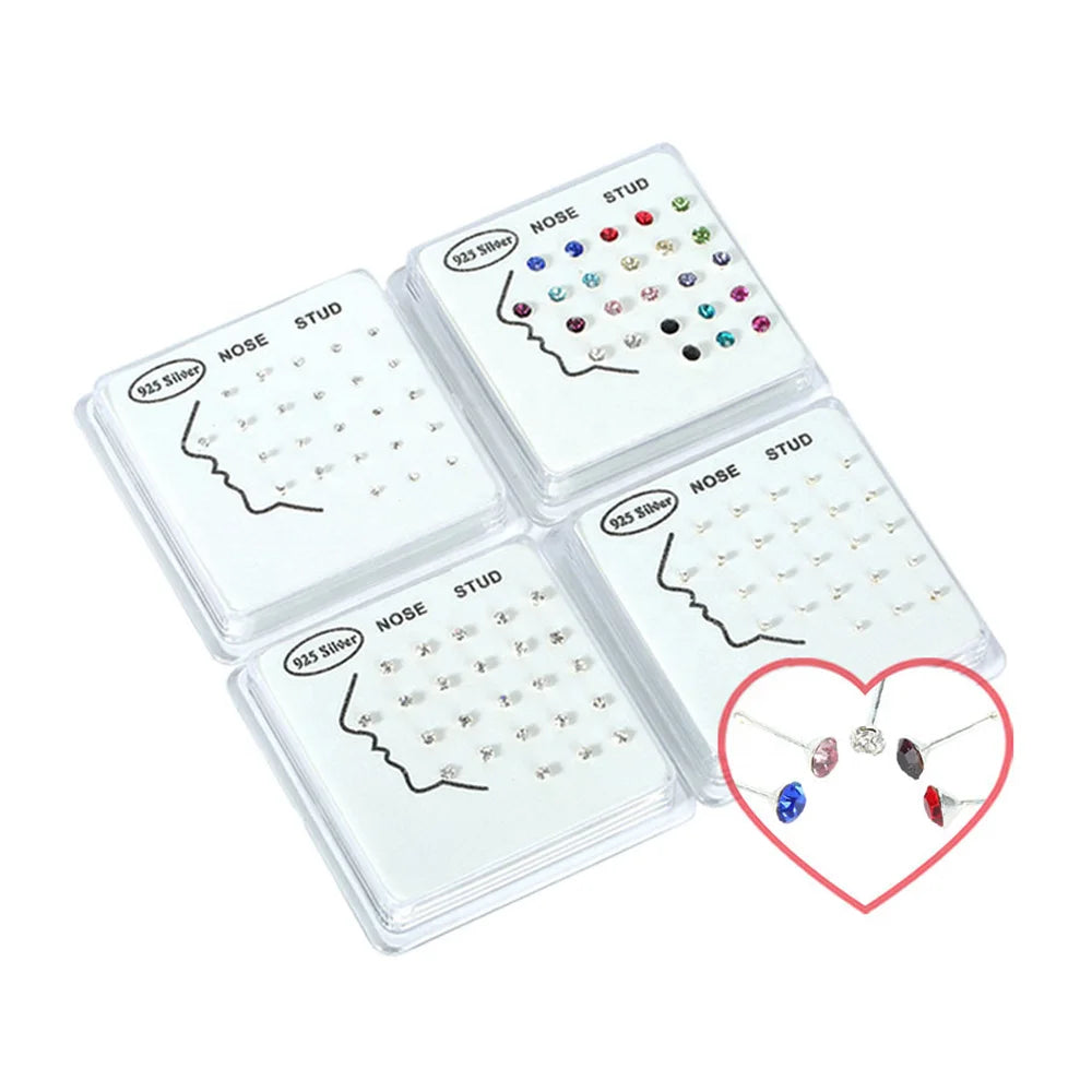 Wholesale Mini CZ Diamond 925 Sterling Silver Nose Studs Gold Plated Engagement Piercing Jewelry for Women Fashionable Style