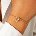 Go2boho Stainless Steel Crystal Bracelet Gold Plated Minimalist Dainty Jewelry for Women Adjustable Handmade Fashion Jewelry