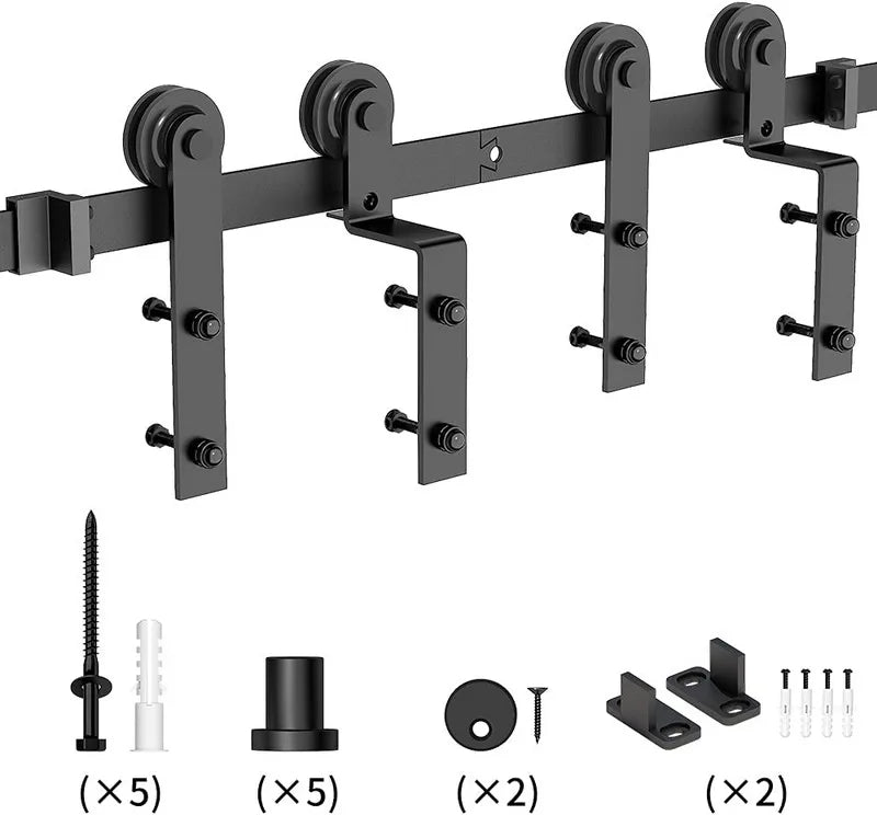 RHETECH Bypass Sliding Barn Door Hardware Kit-Steel Construction Electric Remote Control Durable for Warehouse Home Hotel Use 5