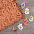 Numbers 0-9 Lollipop Mold Silicone Hard Candy Molds Cartoon Bowknot Topper for Birthday Cake Decoration