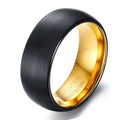 OAHLAN Customized 8mm Black Tungsten Ring Brushed Gold Color Inner Ring Mens Engagement Bands Wholesale