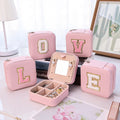 Women's Fashion Mini Travel Jewelry Case Organizer for Necklace Ring Earrings Storage-Girls' Jewelry Boxes With Mirror
