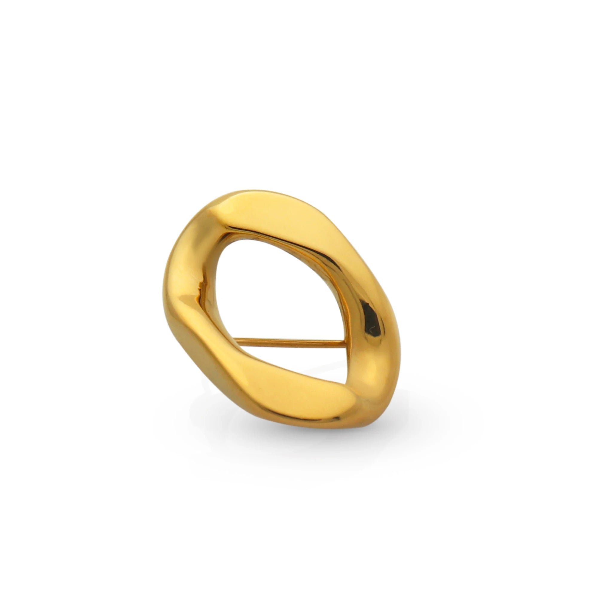 Chris April Trendy Stainless Steel PVD Plated Simple Latest Chain Design Brooch for Women