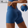 Women's Hot Shorts Gym Workout Solid Color Custom Logo High Waist Tummy Control Yoga Shorts Fitness Outdoor Cycling Quick Dry