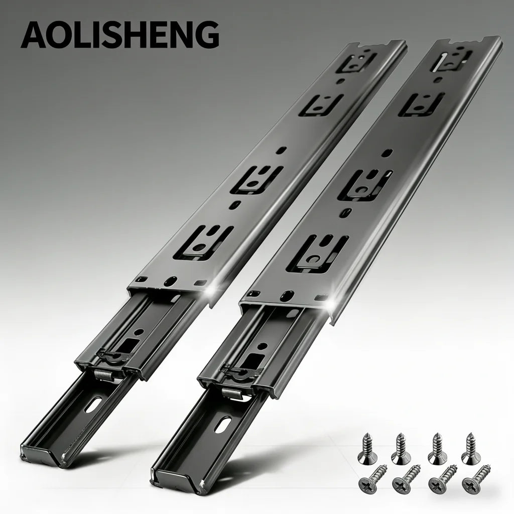 AOLISHENG Heavy Duty Full Extension Ball Bearing Drawer Slides Side Mount for Kitchen Cabinets Hotel & Dining