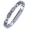 Popular Men's and Women's Stainless Steel Magnetic Bracelet Inlaid with Germanium Stone Couple Jewelry