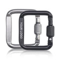 Custom Logo Aluminum Screw Gate Square Locking Carabiner Clip Snap Hook Keychain for Promotional Activities