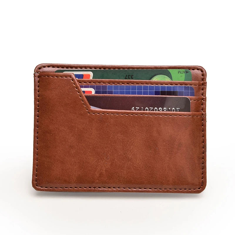 Custom Slim Business Men Sublimation Gift Vintage Yamo YM555 PU Leather Money Clip Credit Card Holder Wallet