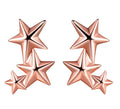 Wholesale Fashion Simple Three Stars Five Pointed Star S925 Sterling Silver Rose Gold Women's Stud Earrings