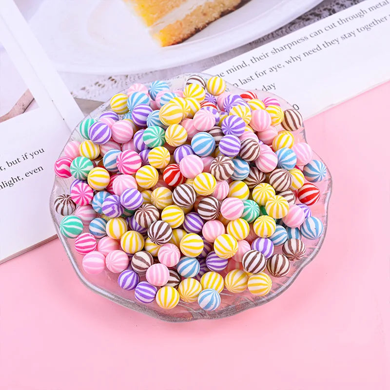 Resin Candy Suger Ball Flat Back Resin Charms Cabochon for Slime Filler Kid DIY Mobile Phone Hairclip Keychain Decoration Craft