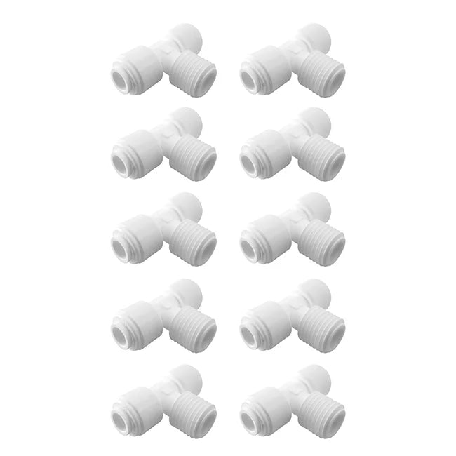 Male Branch Tee 1/4" Fitting Plastic Manual Water Connection Fittings for RV & Car Reverse Osmosis Purifier Filters