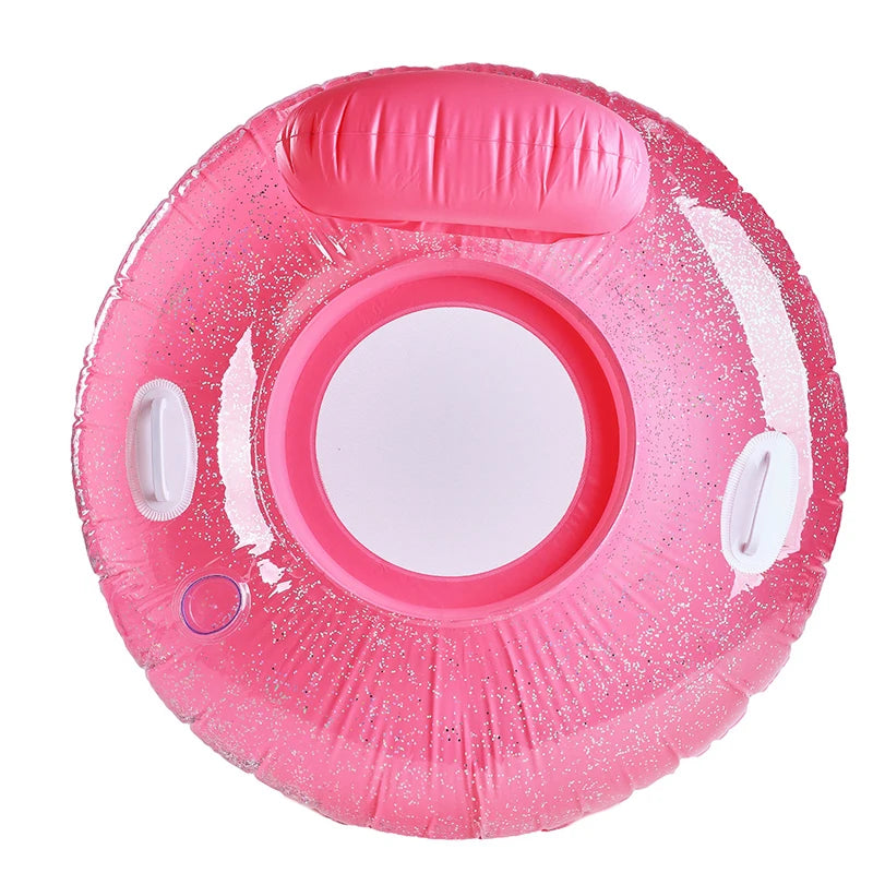 New Design Pvc Inflatable Transparent pink Blue River Tube Run Pool Floating with Glitters Inside