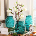 Green Creative Three-dimensional Transparent Glass Vase Home Decoration Tabletop Vase for Flowers and Centerpieces