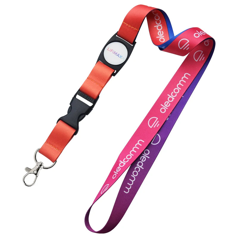 Lebei Customized Epoxy Plastic Badge Reel Lanyard Card Full Color Polyester Lanyard with Logo Silk Screen Printing