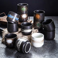 Vintage Japanese Style Matte Black Ceramic Eco Friendly Water Tea Cup Ceramic Coffee Cup 200ml Personalized Ceramic Coffee Cup