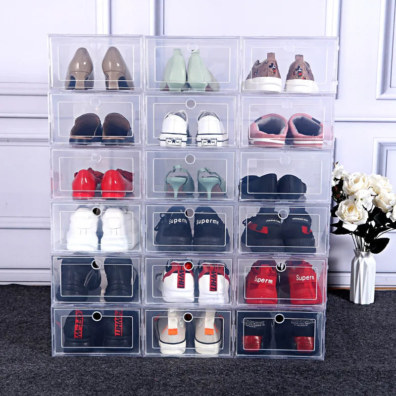 Wholesales Clear Stackable Shoe Box Plastic Storage Shoe Box Transparent Custom Display Sneaker Box case