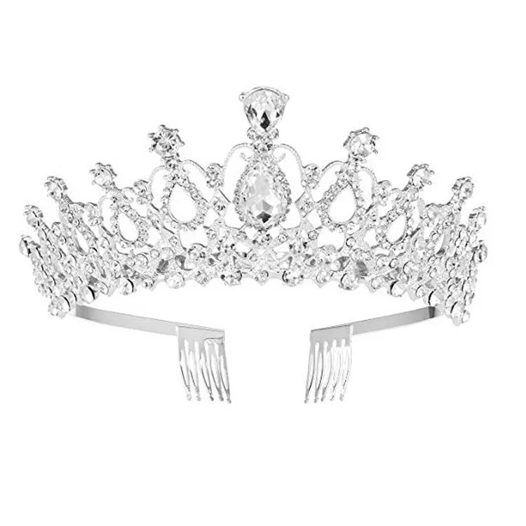 Women's Wedding Prom Birthday Party Headband Bridal Tiara Crown with Combs for Princess