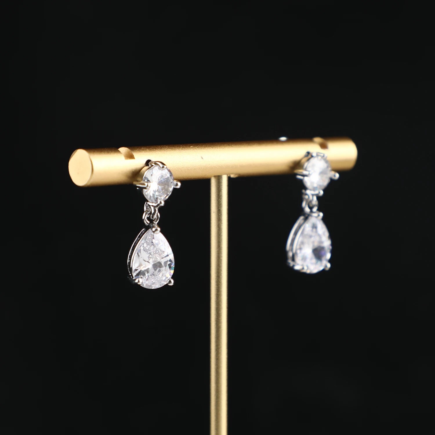 Fashion Minimalist Zircon Drop Earrings For Women Classical Tear Drop Small Earrings  Wholesale Bulk