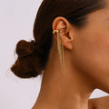 New Unique Brazilian Medusa Tassel Drop Clip on Earrings 18K Gold Plated Hypoallergenic Stainless Steel Dancer Jewelry