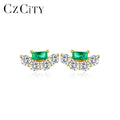 LUOTEEMI Western CZ Stone Lady Jewelry Woman Earing Girl Quality Silver 925 Summer Trendy Fine Cute Earrings