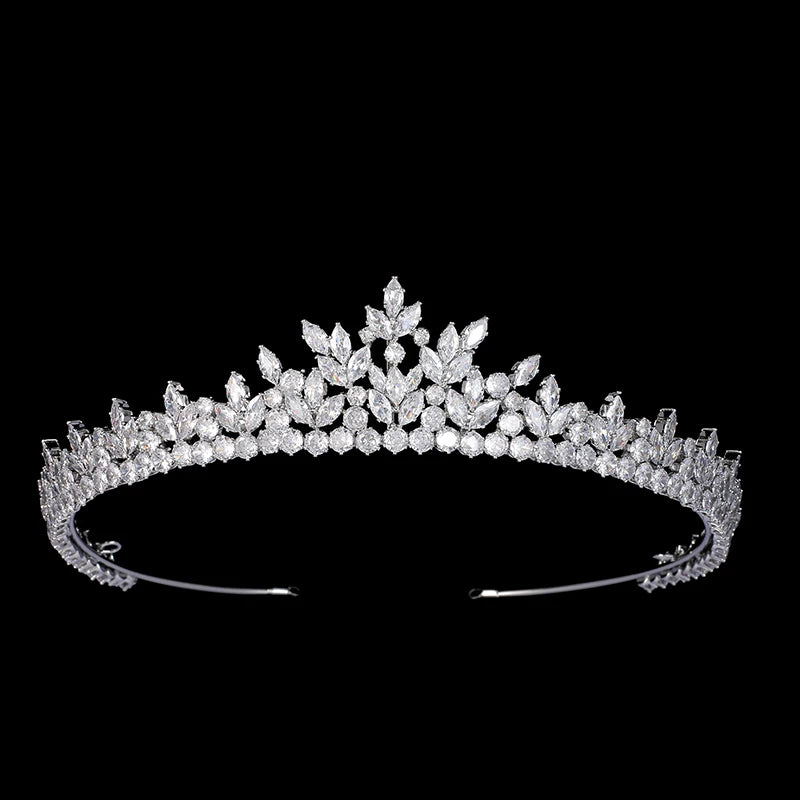 Clear Cubic Zircon Hair Accessories Jewelry Bride Headband Wedding Gold-filled Crystal Tiara for Women Gift Party Crown BC7085