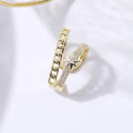 Vintage Style Quadrangle Star Inset Zircon Ear Bone Clip Earrings Fashionable Tempered for Women Party Gift