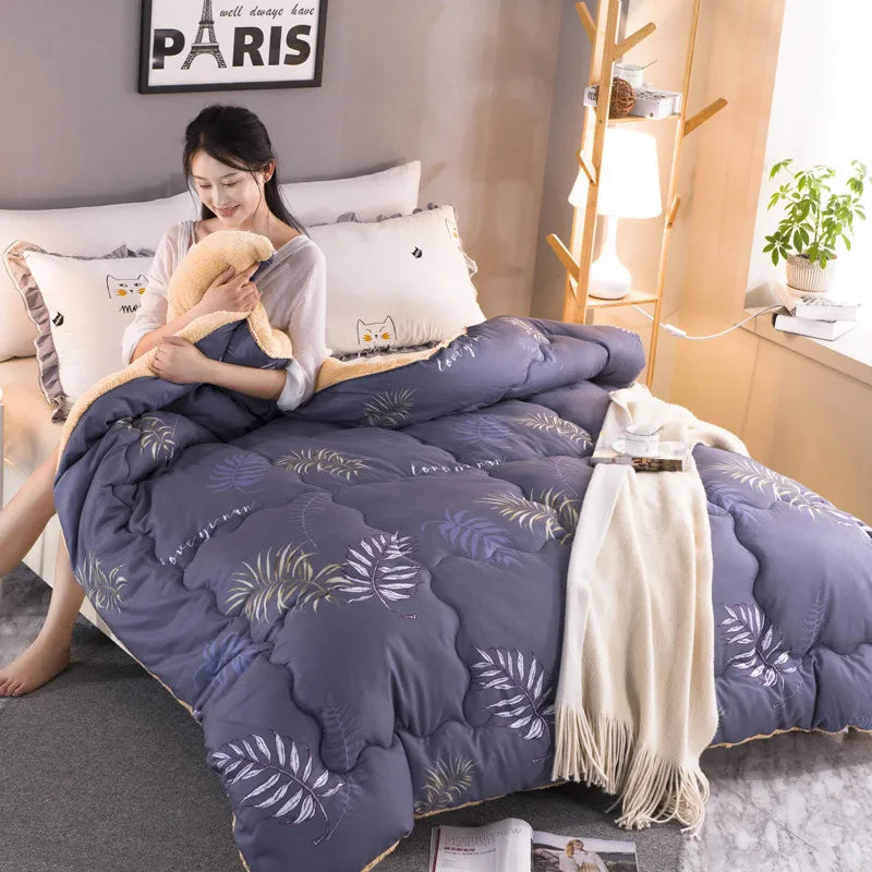 Flannel Fleece Patchwork Edredones Cotton Bed Quilt Cover Blanket