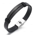 Wholesale Leather Double Layer Bracelet Stainless Steel Add Custom Logo Bracelet for Men Jewelry