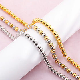 Fashionable New 18k Gold-plated Stainless Steel Necklace Titanium Steel Small Round Beads Personalized Jewelry Neckla