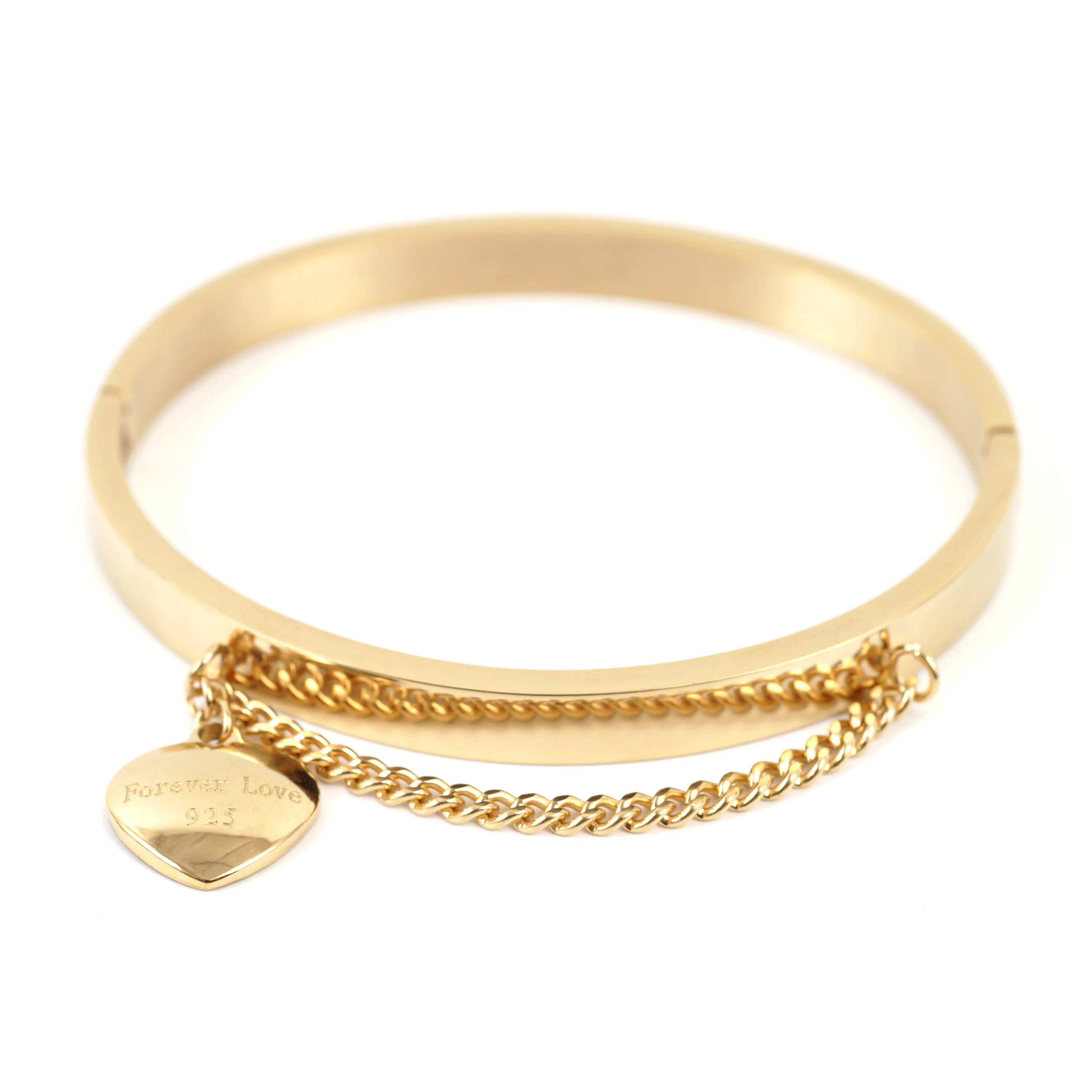 New Designer Charm Womens Gold Plated Stainless Steel Bracelets Bangles