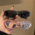 2024 Luxury Custom Logo Designer One Piece Shades Uv400 Shades Men Women Y2K Custom Personalized Retro Cat Eye Y2k Sunglasses