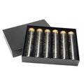 Custom logo Luxury  Empty Paper Gift Custom Matte Black 6 Glass Tube Tea Gift Packaging Tea Box