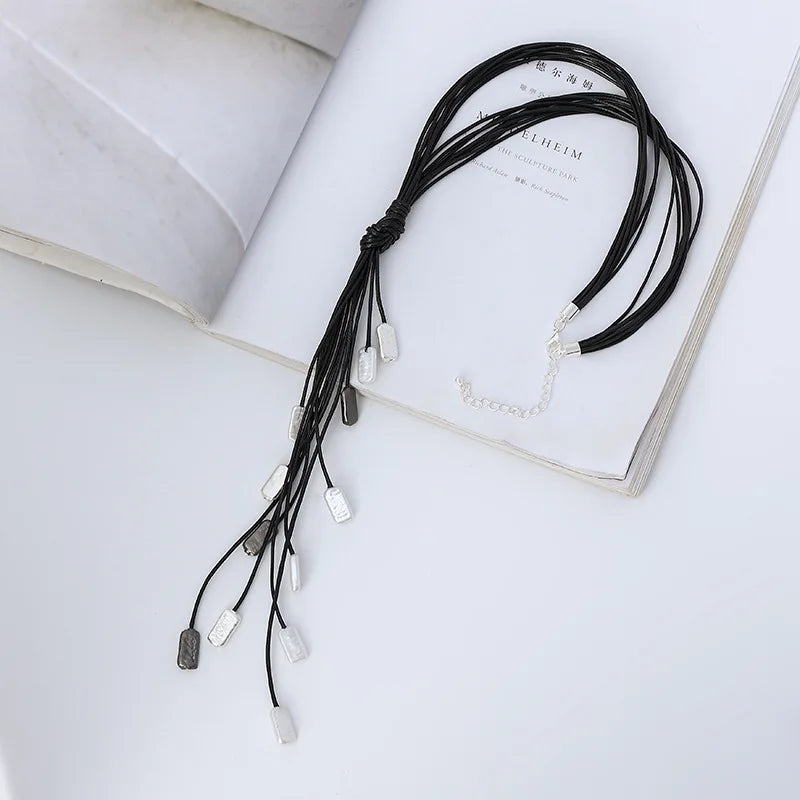 TongLing Necklace Multi-layer Vintage Metal Beads Tassel Necklace Women Bohemian Style Women Jewelry Sweater Necklace