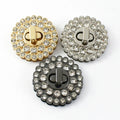 Meetee L-08 Exquisite Switch Closing Latch Bag Hardware Accessories Round Diamond Twist Lock