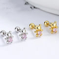 Exquisite Fashion Cute Style 18K Gold Plated Sterling Silver Bear Hoop Earrings for Party and Gift