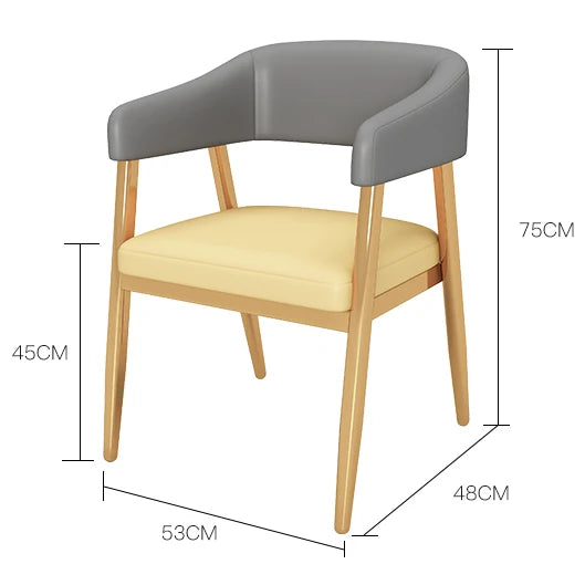 Fashion Leisure Wood Frame Leather Simple Design Comfortable Restaurant Coffee Shop Dining Sofa Chair