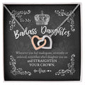 SC Popular Korean Choker Family Heart Necklace Gift Trendy Chain Zircon Necklace to My Badass Daughter Necklace for Daughter